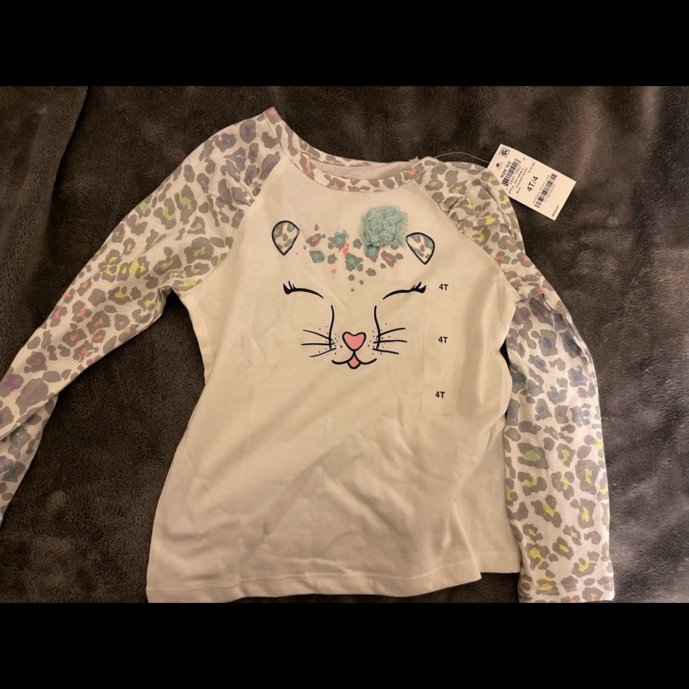 Girls cheetah print long sleeve shirt